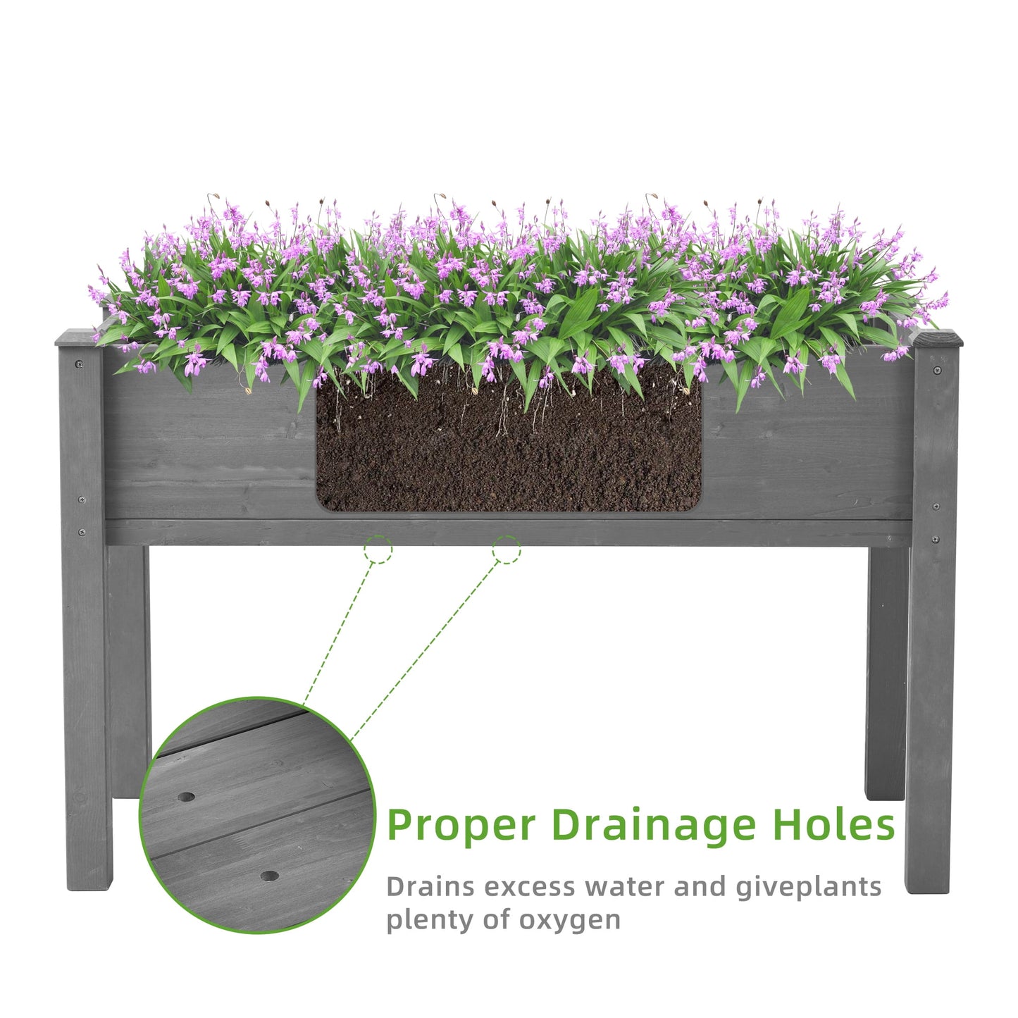 Elevated Garden Bed, Counter Height Raised Garden Bed, Rectangle Planter Box for Vegetable Fruit Herb Growing, Planter Raised Stand Grow Box with Legs