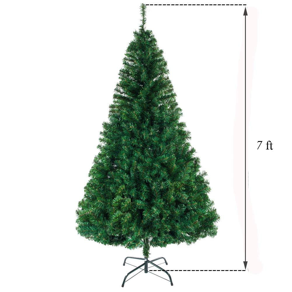 6ft Artificial Christmas Tree, 1000 Branch Tips Green Christmas Tree with Collapsible Stand, Large Bushy Christmas Pine Tree for Home Party Holiday Decoration, Easy Assembly