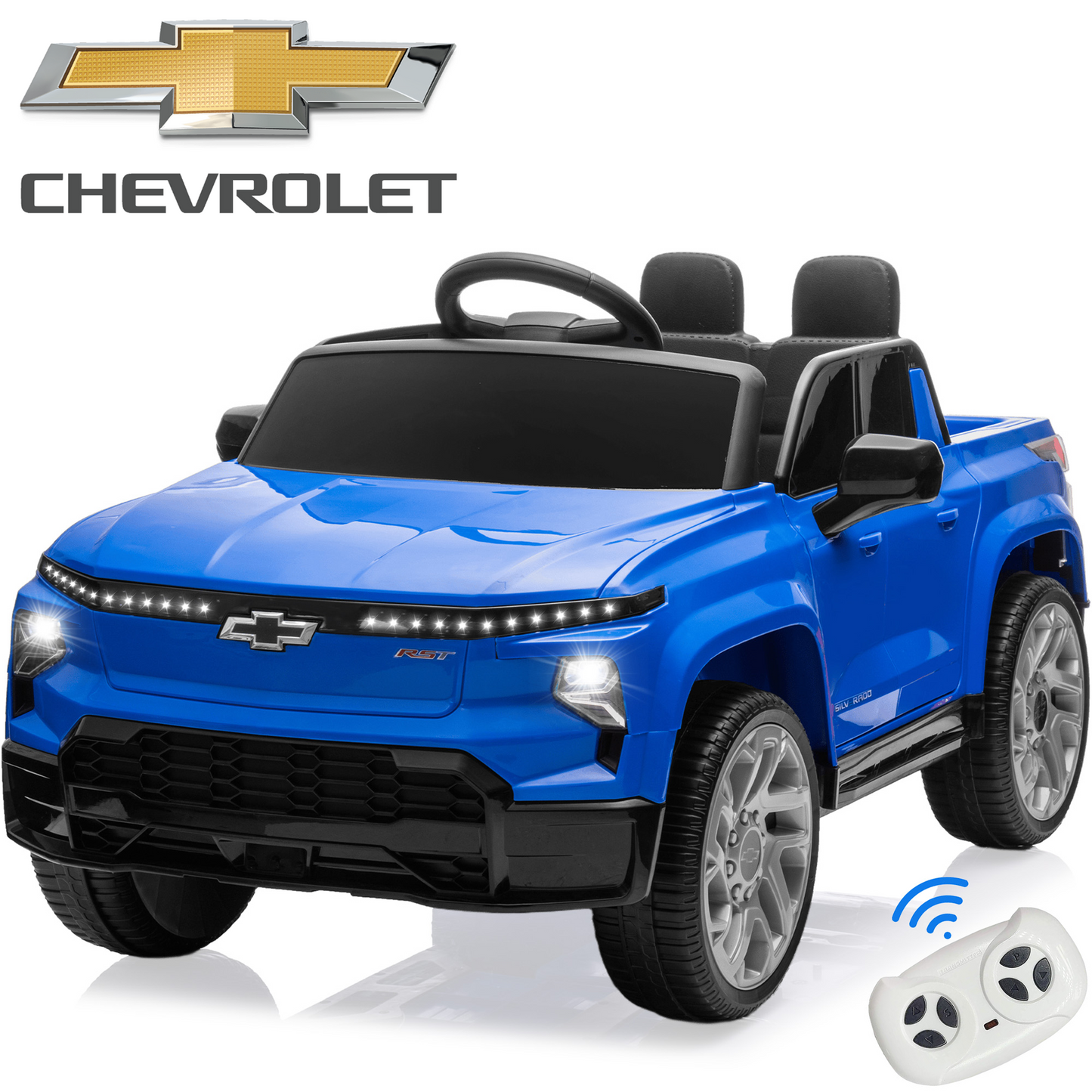 Chevrolet Silverado 24V Ride on Truck, Black Ride on Toys with Remote Control, Battery Powered Ride on Cars for Boys, Electric Truck Cars for Kids to Ride, LED Lights, MP3 Music, Single Seat, Pink