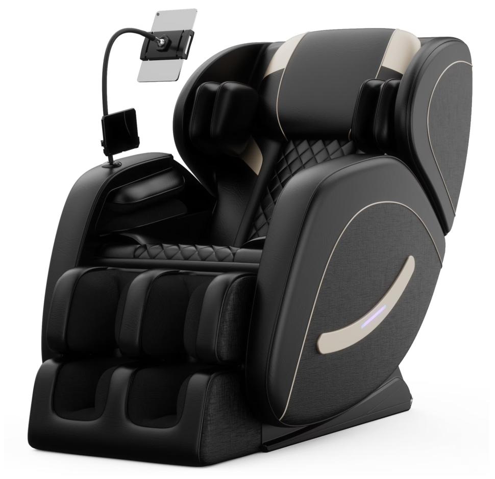 Full Body Massage Chair, Sesslife Zero Gravity Shiatsu Recliner with Air Pressure, Heating, Leg Auto Extension, Air Bags, Foot Rollers, Bluetooth, LED Lights and Portable Stand for Living Room, Black