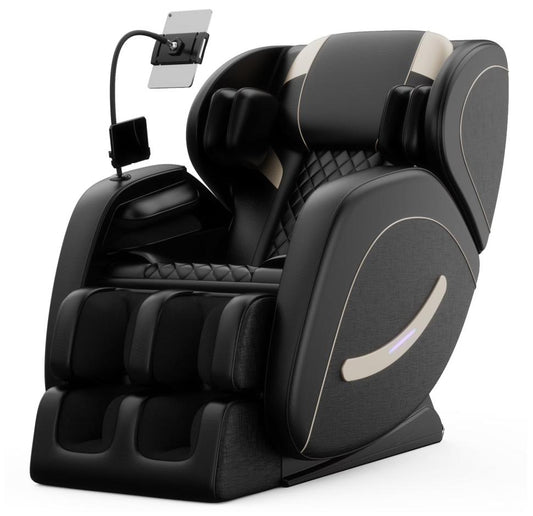 Full Body Massage Chair, Sesslife Zero Gravity Shiatsu Recliner with Air Pressure, Heating, Leg Auto Extension, Air Bags, Foot Rollers, Bluetooth, LED Lights and Portable Stand for Living Room, Black