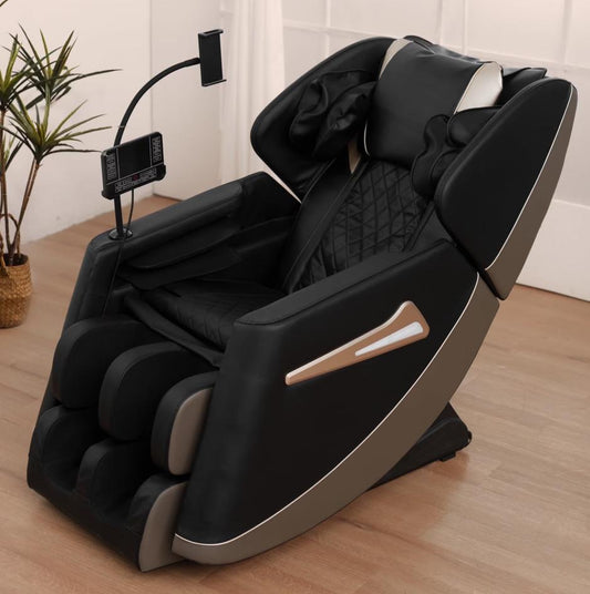SESSLIFE Zero Gravity Massage Chair with Full Body Air Pressure, Electric Shiatsu Recliner with Massage, Heating, Bluetooth, LED Lights, Air Bags, Foot Rollers, Portable Stand for Living Room, Black