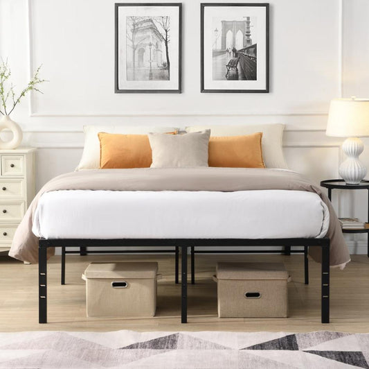 SESSLIFE King Size Bed Frame, 17.6" Platform Bed Frame with Under Bed Storage, Heavy Duty Steel Slat Support No Box Spring Needed, Noise Free, Easy Assembly, Black