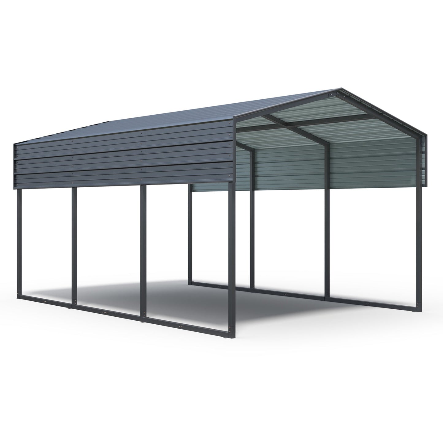 10x15 FT Metal Carport Canopy, Heavy Duty Outdoor Carport Garage with Galvanized Steel Roof and Reinforced Frame, Multi-Use Shelter Canopy Car Shelter for Pickup, Boat, Car and Tractors