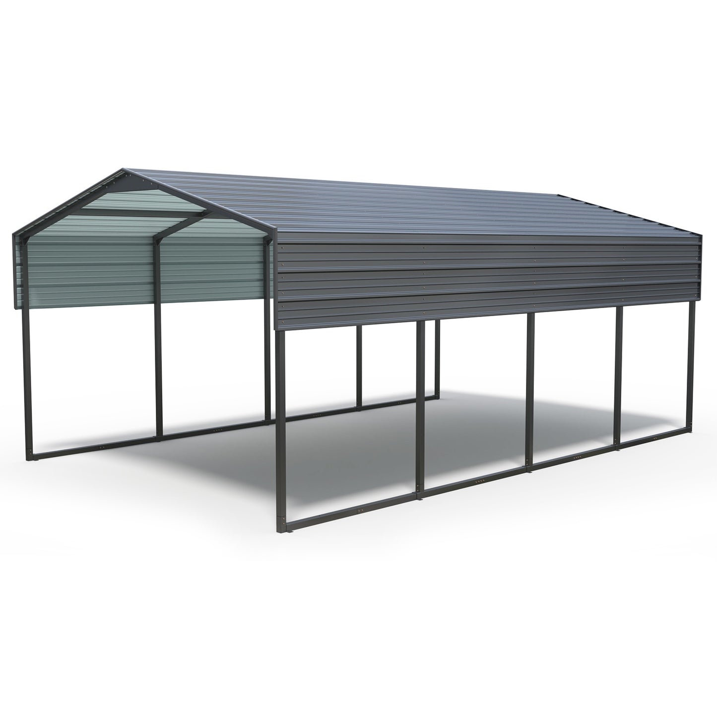 10x15 FT Metal Carport Canopy, Heavy Duty Outdoor Carport Garage with Galvanized Steel Roof and Reinforced Frame, Multi-Use Shelter Canopy Car Shelter for Pickup, Boat, Car and Tractors