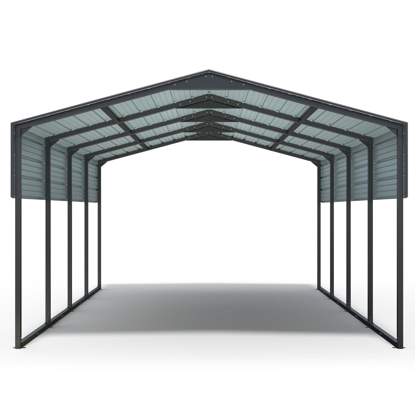 10x15 FT Metal Carport Canopy, Heavy Duty Outdoor Carport Garage with Galvanized Steel Roof and Reinforced Frame, Multi-Use Shelter Canopy Car Shelter for Pickup, Boat, Car and Tractors