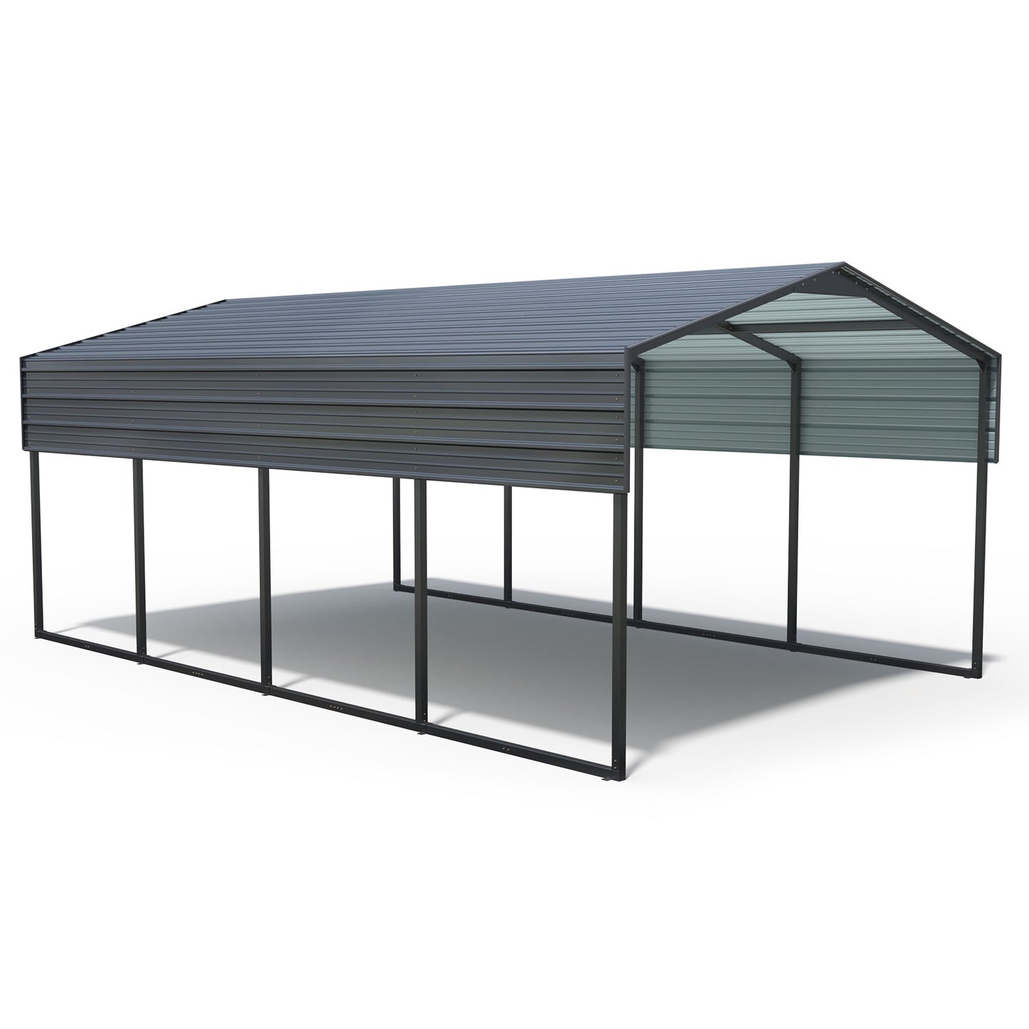 10x15 FT Metal Carport Canopy, Heavy Duty Outdoor Carport Garage with Galvanized Steel Roof and Reinforced Frame, Multi-Use Shelter Canopy Car Shelter for Pickup, Boat, Car and Tractors