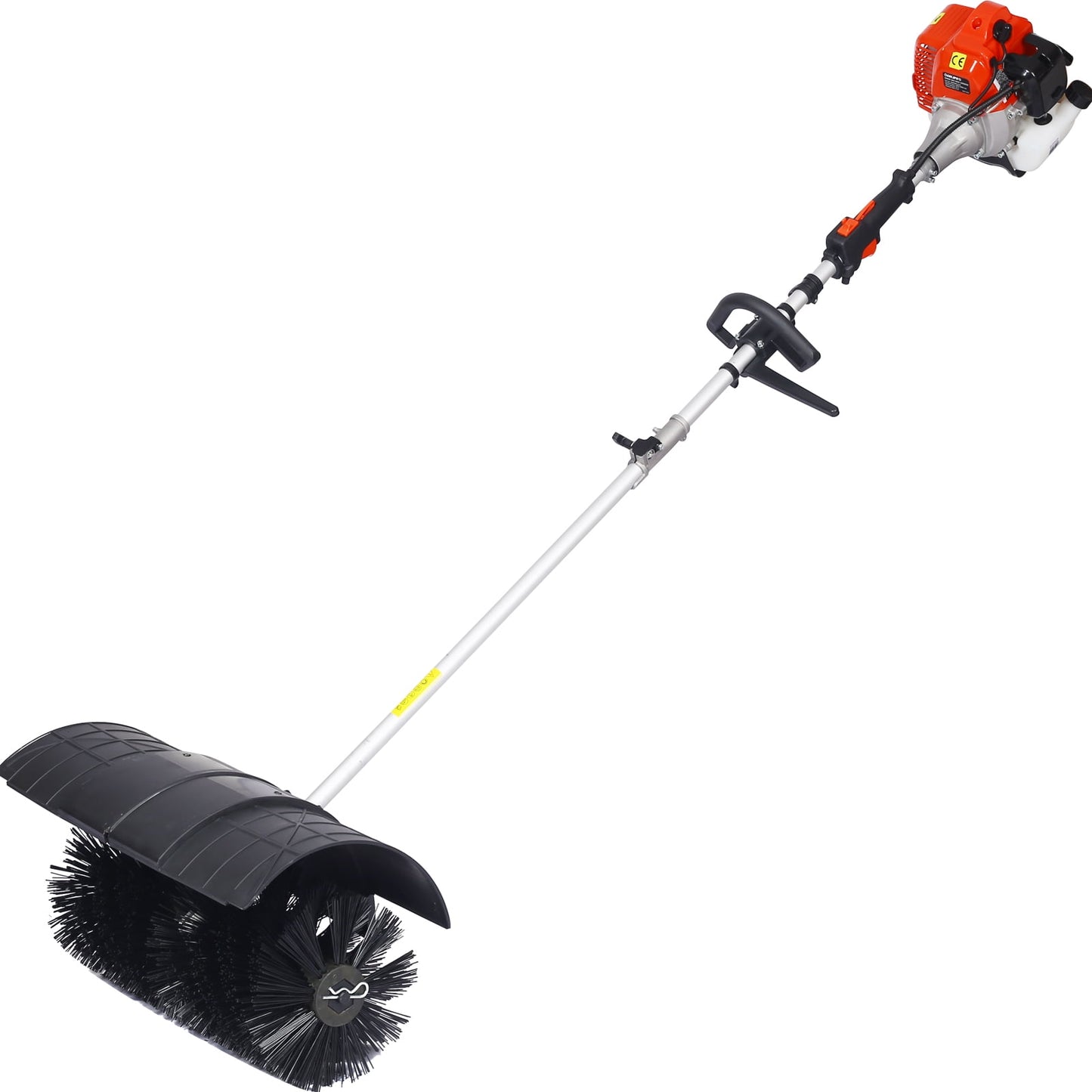 52CC 2 Stroke 2.4HP Gas Power Broom Sweeper, 21" X 10" Brush Snow Sweeper Brush Machine, Outdoor Handheld Driveway Turf Lawns Artificial Grass Power Brush