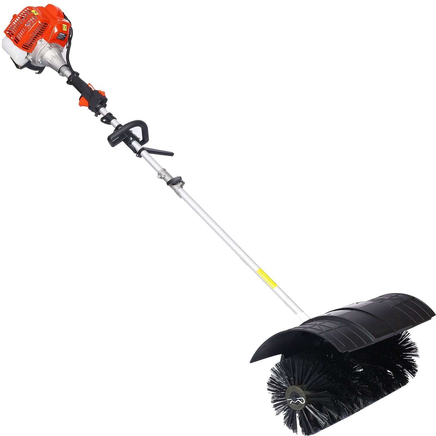 52CC 2 Stroke 2.4HP Gas Power Broom Sweeper, 21" X 10" Brush Snow Sweeper Brush Machine, Outdoor Handheld Driveway Turf Lawns Artificial Grass Power Brush