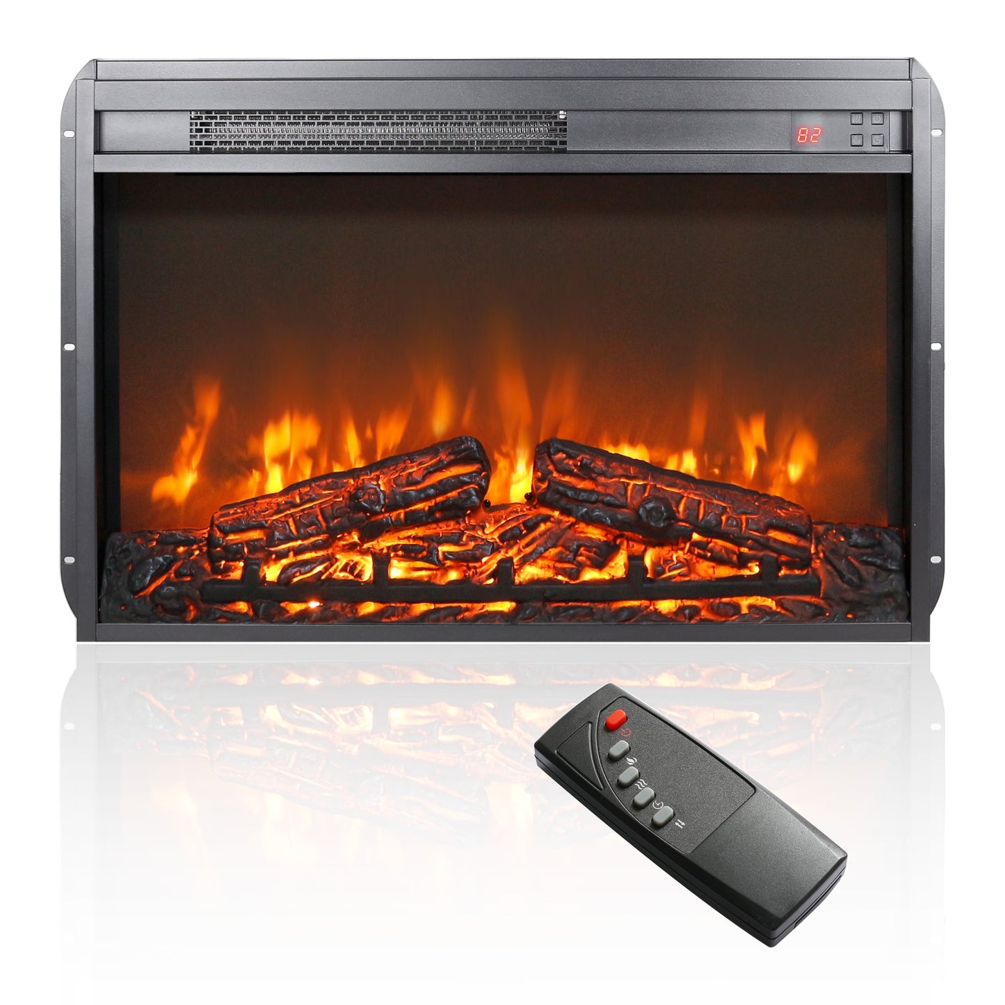 18" Fireplace Heaters for Inside, 3D Electric Fireplace Insert, 1400W Remote Control Fireplace Heater, Adjustable Flame and Low Noise, CSA Certification