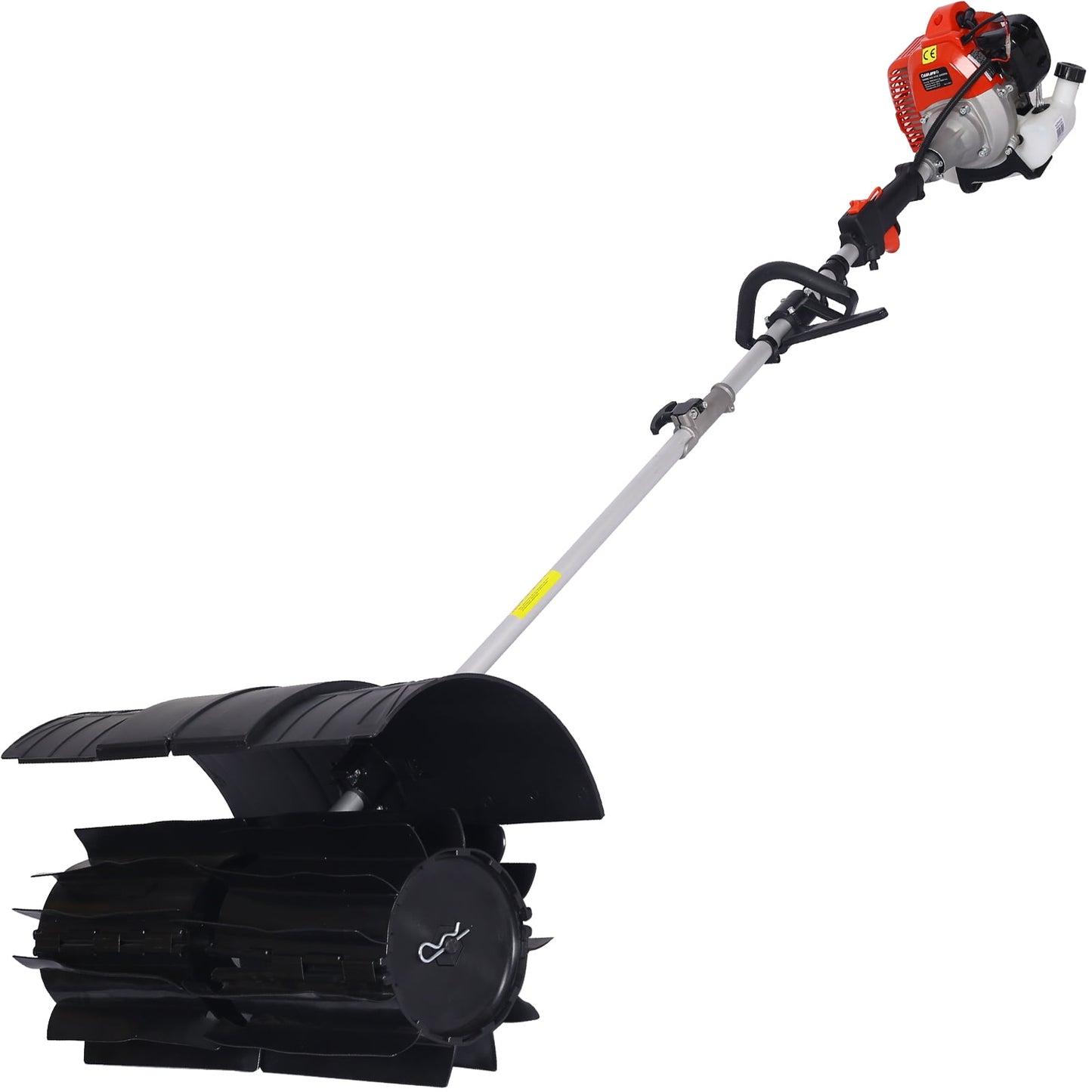 52CC 2 Stroke 2.4HP Gas Power Broom Sweeper, 21" X 10" Brush Snow Sweeper Brush Machine, Outdoor Handheld Driveway Turf Lawns Artificial Grass Power Brush