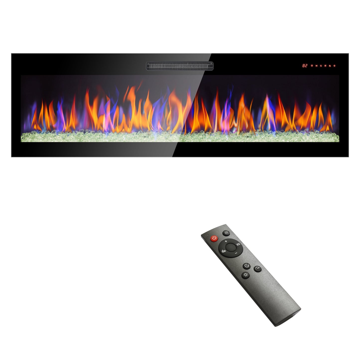 36" Electric Fireplace Heater Insert, Recessed and Wall Mounted Electric Fireplace, ETL Certification Remote Control Electric Fireplace Insert with Adjustable Color