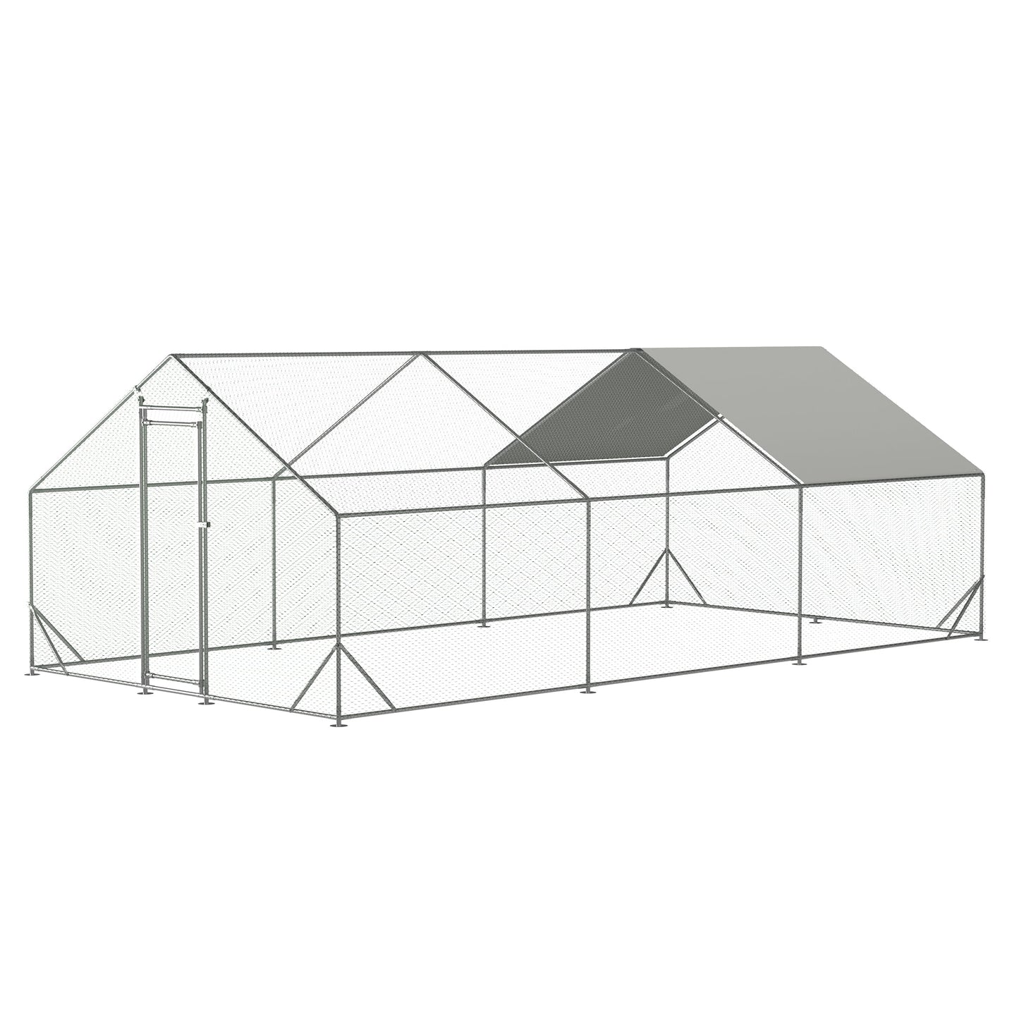 Outdoor Chicken Cages and Pens 10 X 13 ft, Large Metal Chicken Coop for 6-8 Chickens