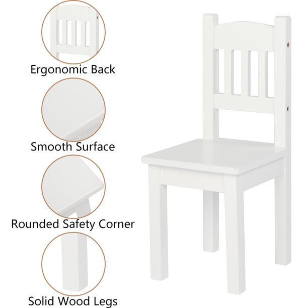 Kids Writing Desk Set for Bedroom, SESSLIFE White Wooden Desk and Chair Set with Storage for Student, X846