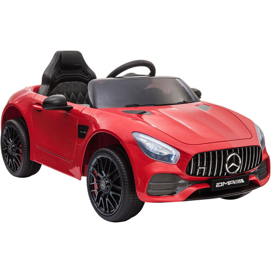 12V Ride on Toys, SESSLIFE Licensed Benz Electric Kids Ride on Car with Remote Control, MP3 Player, Horn, Front / Rear Lights, Electric Car for Boys Girls, Kids Christmas Birthday Gift, Red, X1821