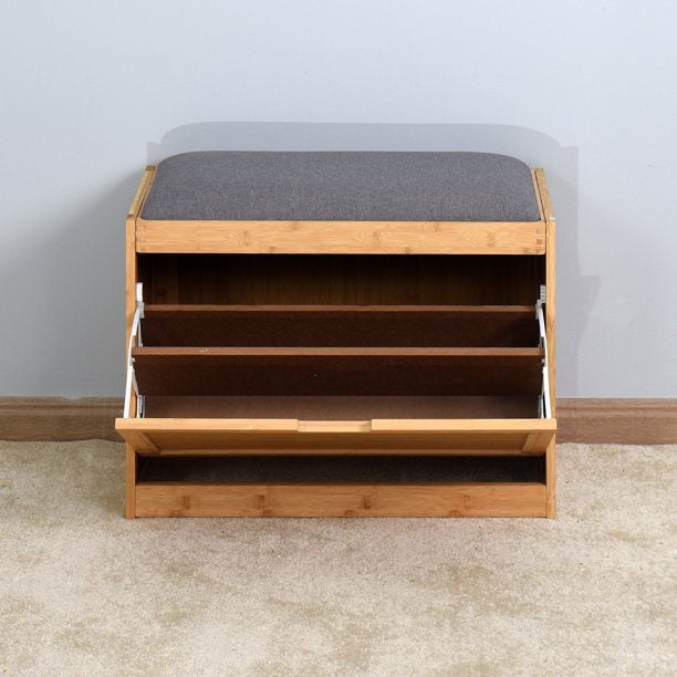 Bamboo Shoe Rack Bench