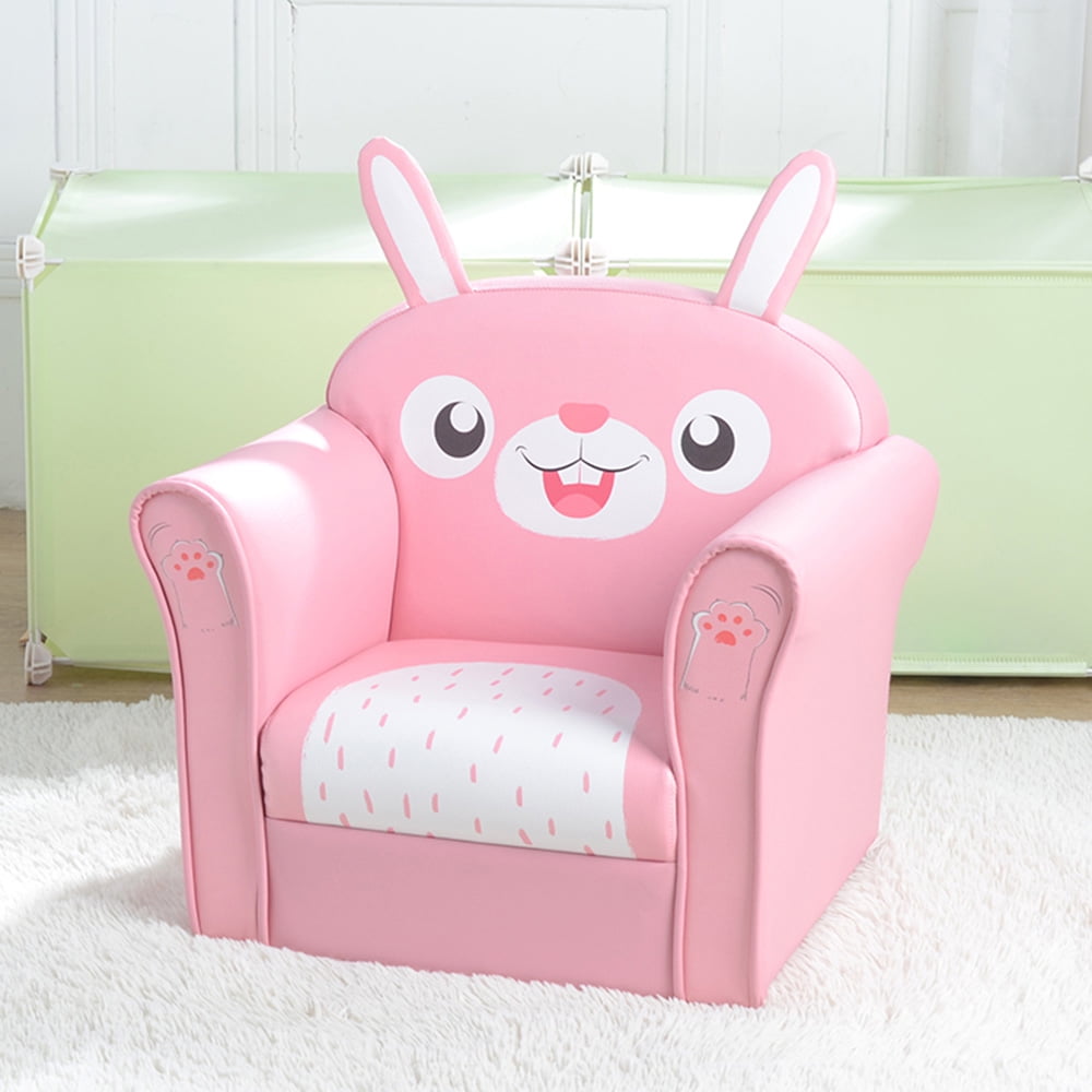 SESSLIFE Toddler Chair Sofa, Kids Chair in Rabbit Shape and Pattern, Toddler Couch with Wood Frame for Girls, Kids Chair Gift for 1-4 Years Old, Lightweight Children Sofa Chair, X2250