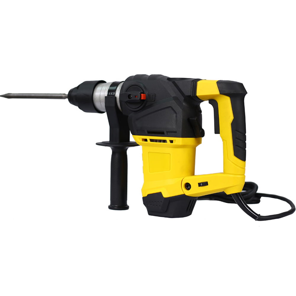 SESSLIFE 1500W Rotary Hammer, 1-1/4" SDS-Plus Heavy Duty Rotary Hammer Drill with 3 Functions and Vibration Control for Concrete, 13 Amp Electric Hammer Drill Kit, Black & Yellow, X2467