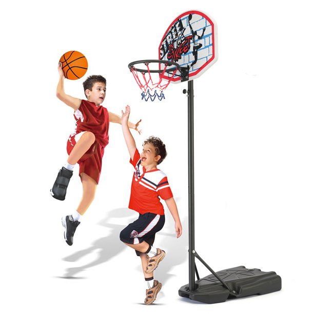 Basketball Hoop Outdoor, SESSLIFE Portable Basketball Hoop with Wheels, 4.59ft - 6.23 Height-Adjustable Basketball System for Kids Teens Adults, Basketball Goal Game Play Set, Red/Black/Blue