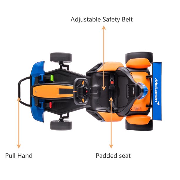 Sesslife 24 V Mclaren Go Kart Powered Ride-On with Bluetooth Function and LED Lights
