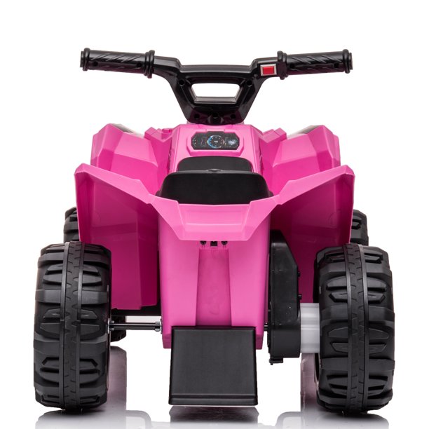 6V Ride on Car for Kids, SESSLIFE Battery Powered ATV Ride on Toys w/One-button Start, One Speed Forward, Kids' Electric Vehicles Quad for Boy Girl 18-30 Months, 1-2 Hours Ride Time, Pink