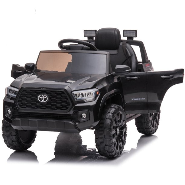 Official Licensed Toyota Tacoma Kids Cars to Ride in, 12V Battery Powered Ride on Toys with Remote Control, MP3 Player, Radio, Lights, Electric Cars for Boys Girls 2-4 Years Old Gift, Black