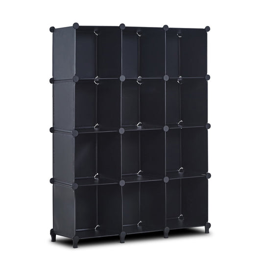 12-Cube Storage Organizer, SESSLIFE Closet Storage and Organizer Cube for Bedroom Living Room Study, DIY Closet Organizer Storage Cabinet Book Shelf Toy Storage, Black, X1532