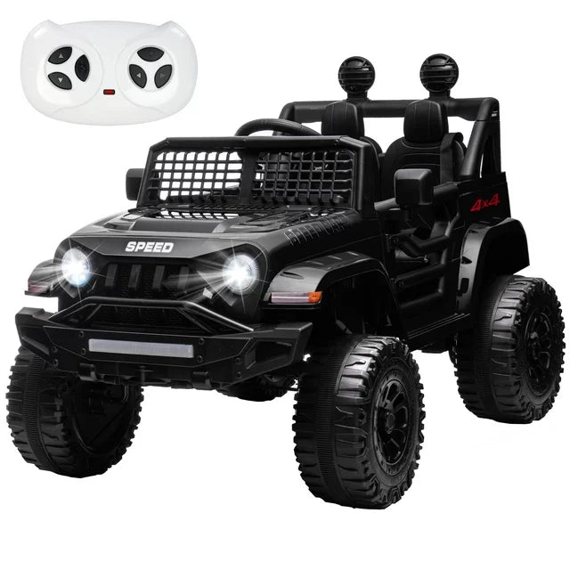 12V Battery Powered Ride on Toys, SESSLIFE Kids Ride on Car with Remote Control, MP3 Player, LED, Bluetooth, 4 Wheel Electric Car for Boys, Kids Ride on Truck for Christmas Birthday Gift, Red