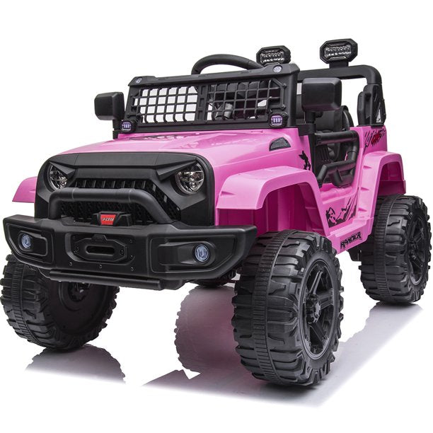 12V Ride on Toy for Kids Toddler, SESSLIFE Electric Ride on Car with Remote Control, Bluetooth, FM, LED Lights, Music, Battery Powered Ride on Truck for Girls 3-4 Years Old