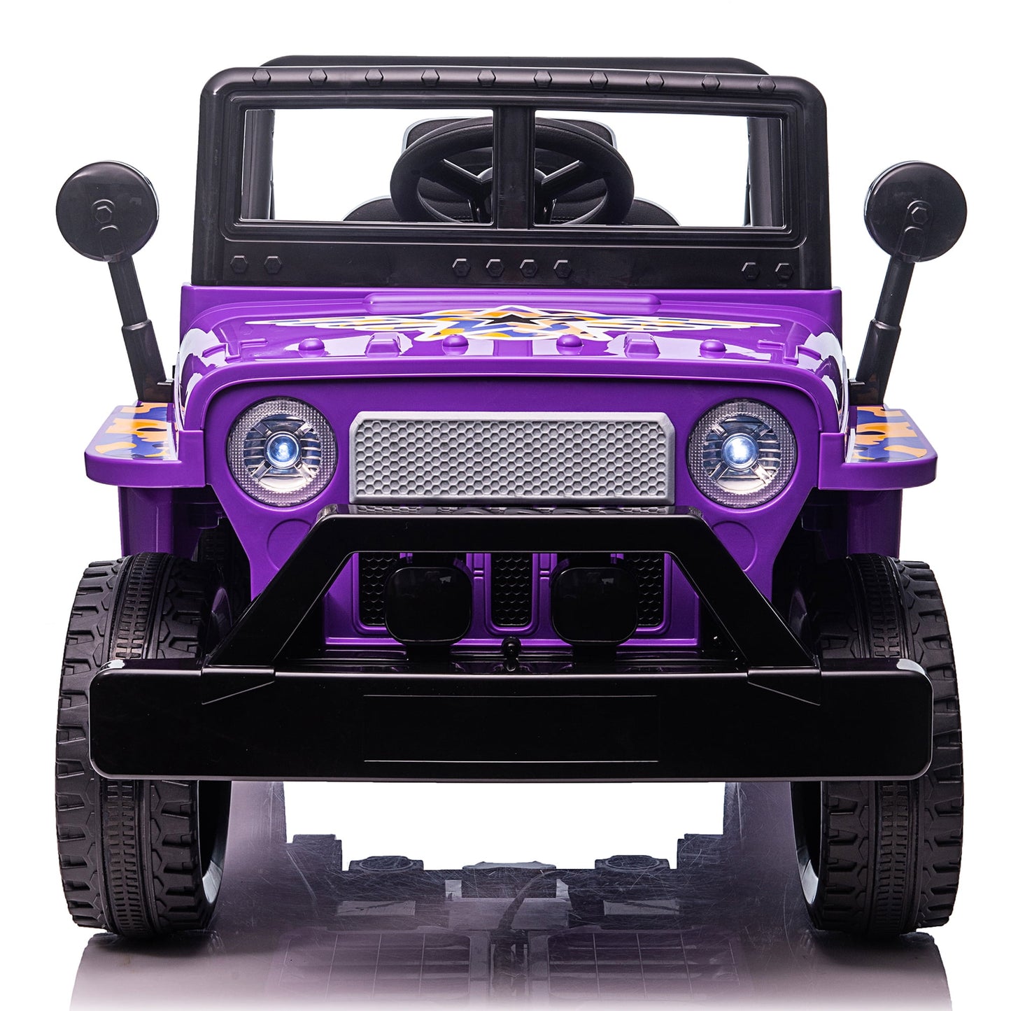 SESSLIFE Ride on Cars for Kids 3-4, Battery-Powered Ride onfor Girl Boys Christams Gift, 12V Ride on Toy w/Lights, Horn, Safety Belt, High Doors, Off-Road Kids Electric Car Truck, Purple, X1680