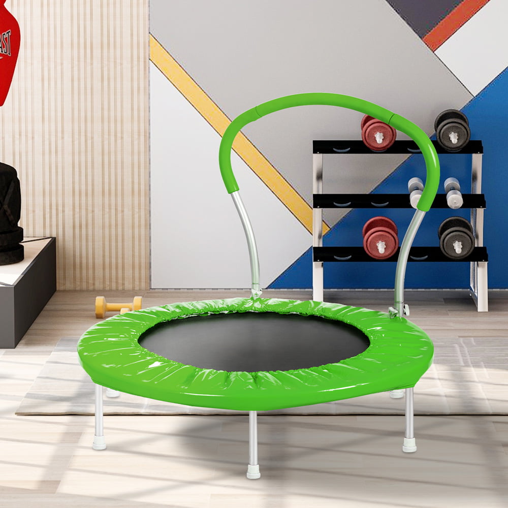 Upgraded Mini Trampoline for Kids, SESSLIFE Toddler Trampoline for Play & Exercise Indoor or Outdoor, 36" Trampoline with Handle & Safty Padded Cover, Indoor Trampoline for Jump Sports, Green, X1217