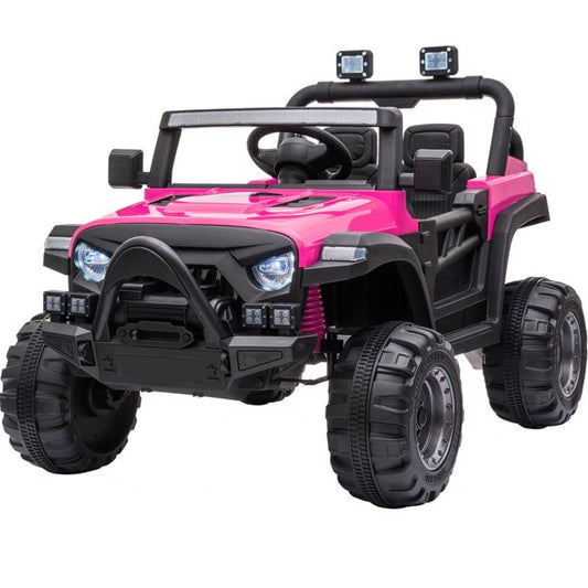 Kids Car with Remote Control, SESSLIFE Kid Ride on Cars with MP3 Player, LED Lights, Safety Belt, Suspension, 3 Speeds, Electric Car for Age 3-5 Girls Christmas Gift, Rose Red, X1742