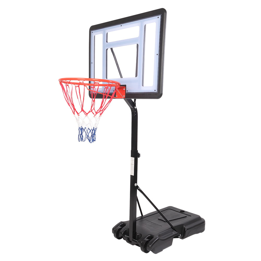 SESSLIFE Pool Basketball Hoop for Kids/Adults, 3.77-4.42ft Height Adjustable Basketball Goal with PVC Transparent Backboard & All-weather Nylon Net, Portable Basketball System with Wheels, Black
