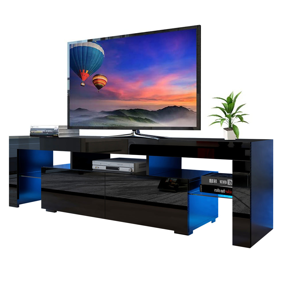 Modern TV Cabinet for 75 Inch TV, Large Television Stand with 16 Color LED Light