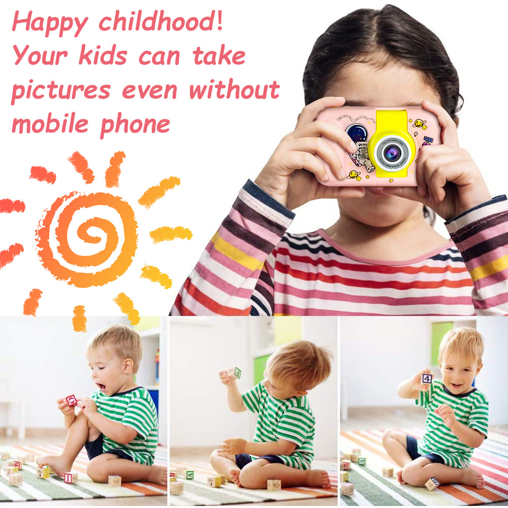 Sesslife Kids Flip Camera for 3-8 Years Old Girls/Boys, Camera Toy for Toddler, HD 1080P Video/Flip Len/with 32GB SD Card/Selfie Camera, Christmas Birthday Gifts Digital Camera for Kids, Pink