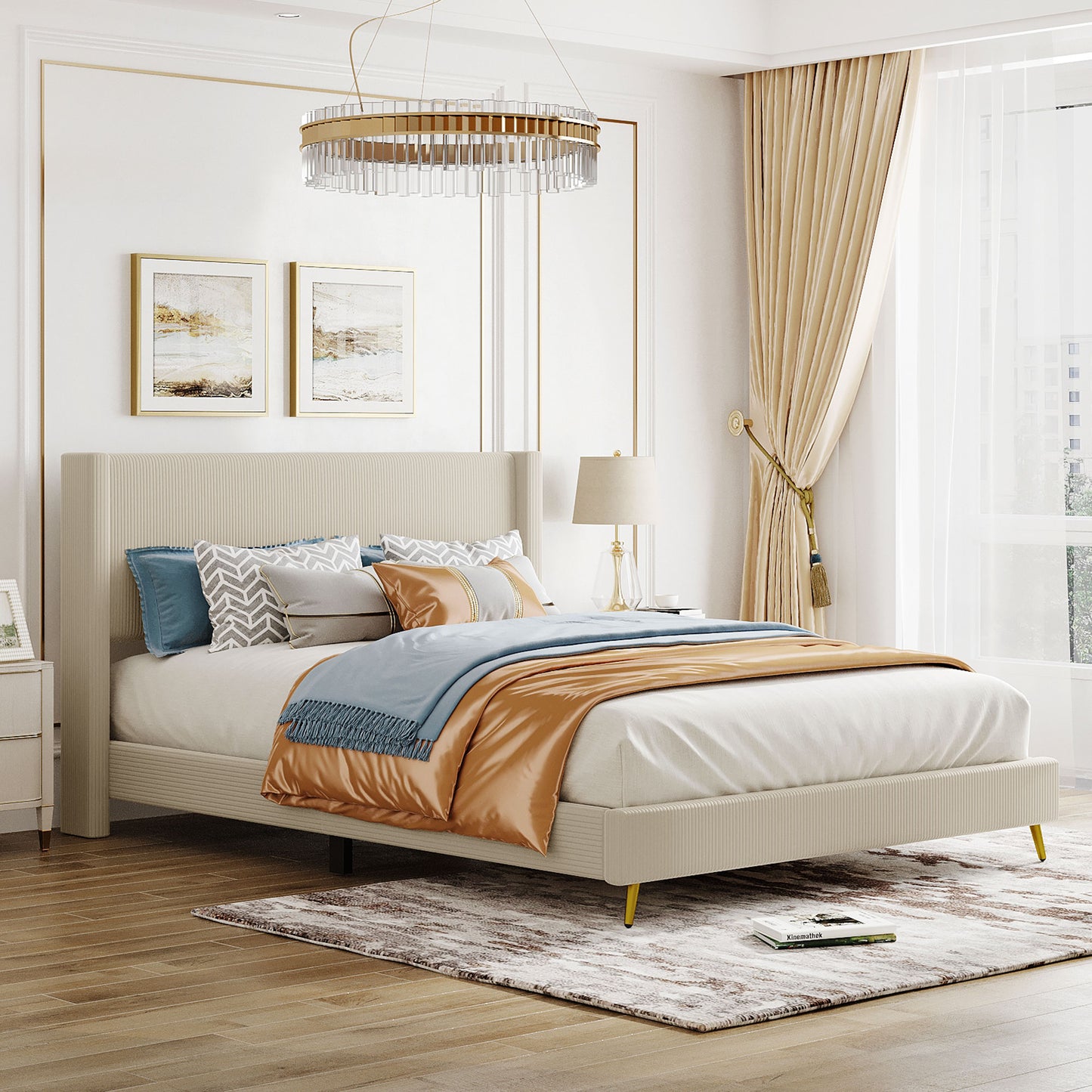 Sesslife Queen Bed Frame with Headboard, LJC