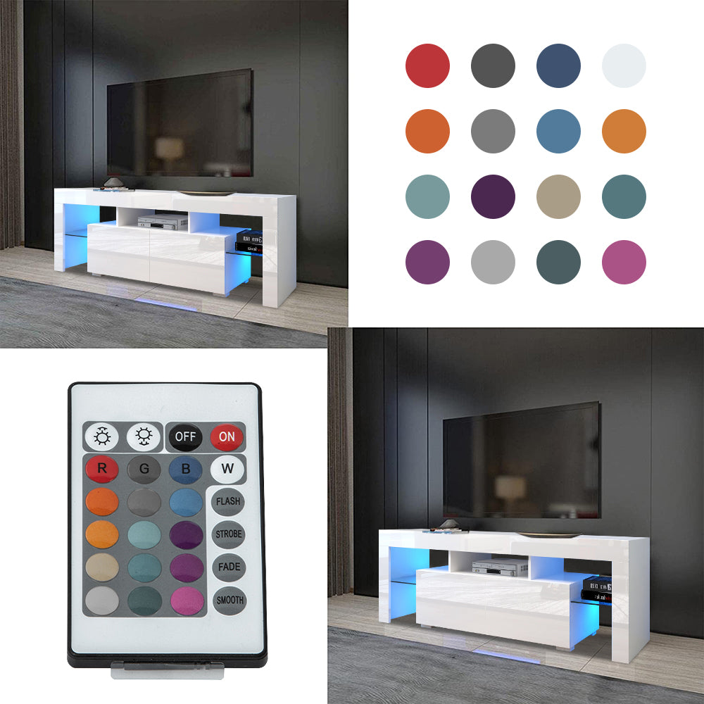 Modern TV Cabinet for 75 Inch TV, Large Television Stand with 16 Color LED Light