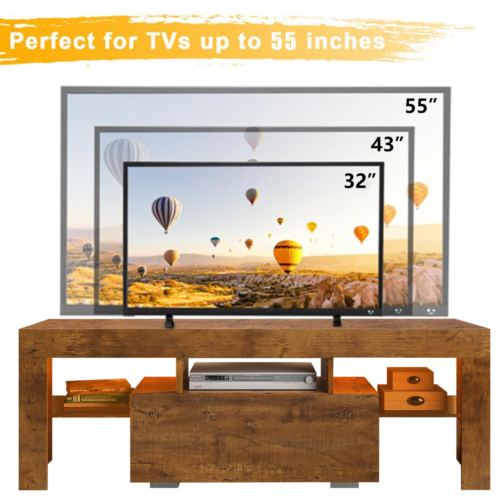 Sesslife Farmhouse TV Cabinet for 55 inch TV stand, TV & Media Furniture with Storage, Media Table for Living Room, Bedroom, Walnut