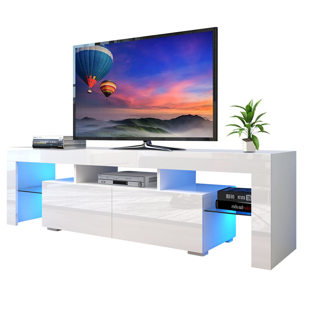 Modern TV Cabinet for 75 Inch TV, Large Television Stand with 16 Color LED Light