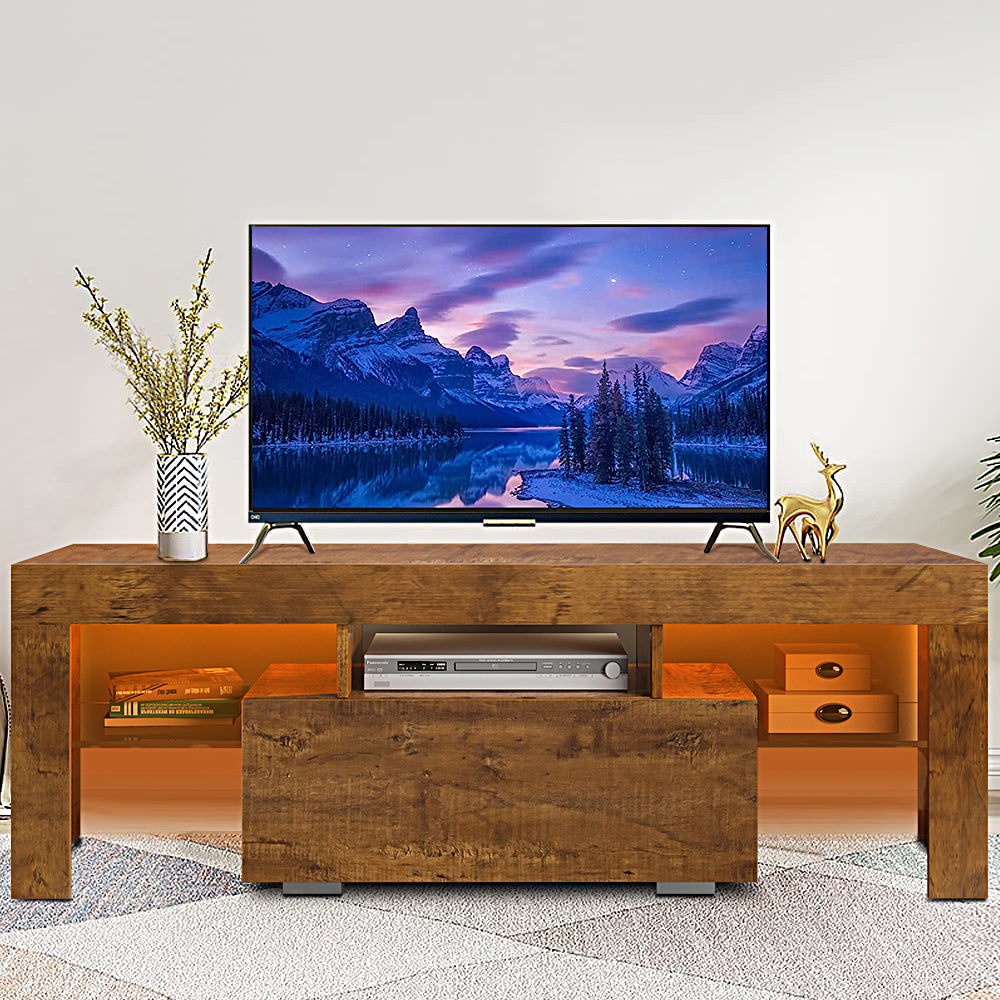 Sesslife Farmhouse TV Cabinet for 55 inch TV stand, TV & Media Furniture with Storage, Media Table for Living Room, Bedroom, Walnut