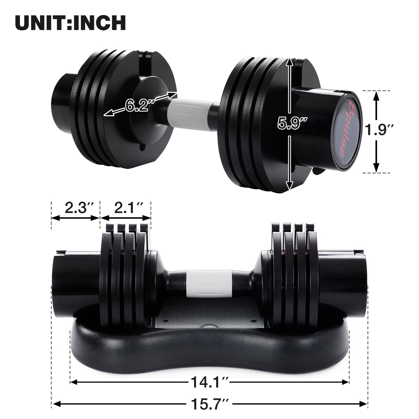 Adjustable Dumbbell, Free Weights Dumbbell Set (Single) With Handle and Weight Plate for Men and Women, Home Gym Work Out Dumbbell Training Equipment, 5-28 lbs