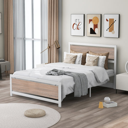 SESSLIFE Black Full Metal Bed Frame, High Metal Platform Bed w/ Wood Headboard, Adults Kids Modern Bed Frame, Mattress Foundation, No Box Spring Needed, Easy Assembly