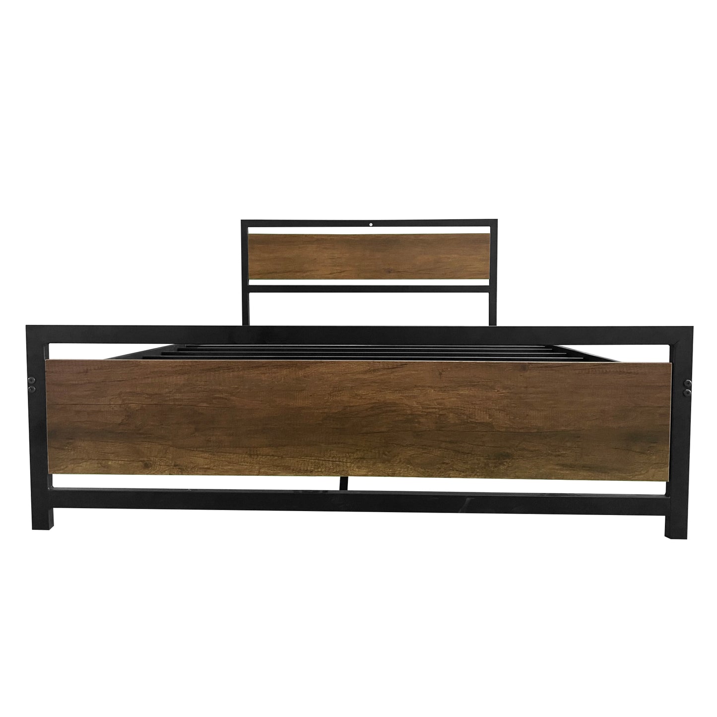 SESSLIFE Black Full Metal Bed Frame, High Metal Platform Bed w/ Wood Headboard, Adults Kids Modern Bed Frame, Mattress Foundation, No Box Spring Needed, Easy Assembly