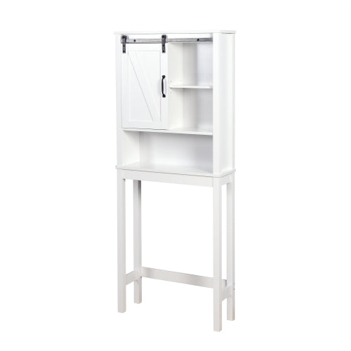 SESSLIFE Bathroom Storage Toilet Space Saver with a Drawer and 2 Shelves, Modern Over The Toilet Space Saver Organization, Wood Storage Cabinet for Home, Bathroom, White