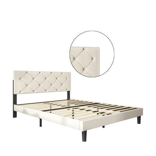 SESSLIFE Twin Bed Frame with Soft Upholstered Headboard, Platform Bed Frame with Wood Salt Support, Bedroom Furniture, Adults Kids Modern Bed Frame, No Box Spring Needed, Easy Assembly