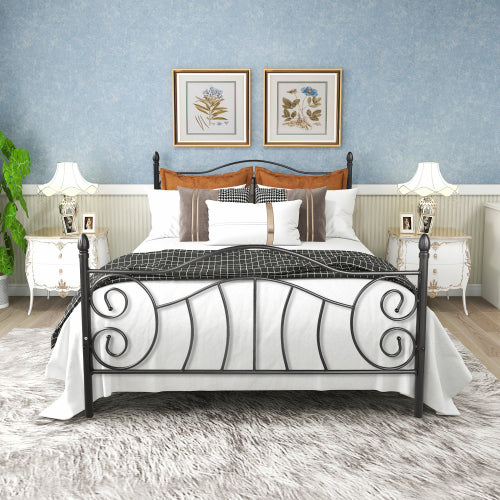 SESSLIFE Queen Size Platform Bed Frame Elegant Design, Heavy Duty Metal Slat Support Mattress Foundation, Easy Assembly, Non-Slip Without Noise