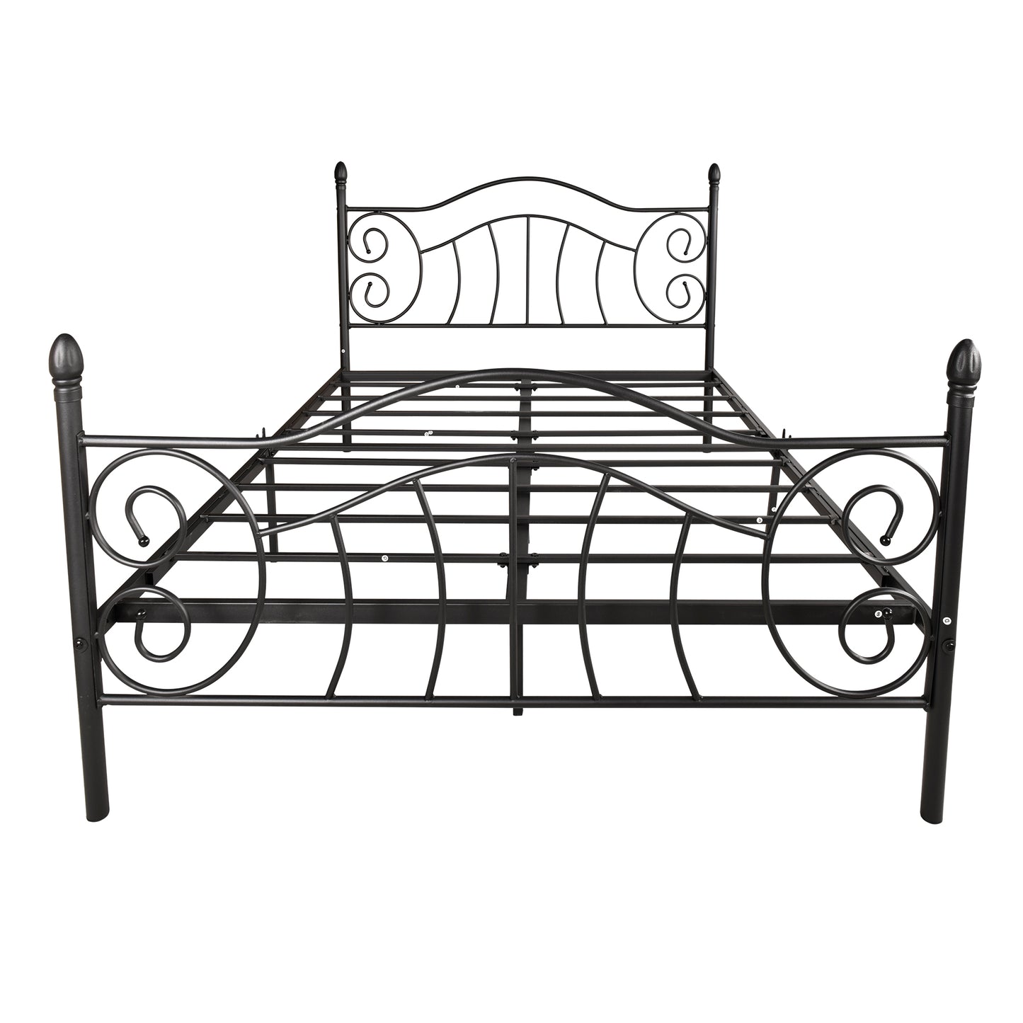 SESSLIFE Vintage Sturdy Queen Size Metal Bed Frame with Headboard and Footboard Basic Bed Frame No Box Spring Needed (Queen, Black)