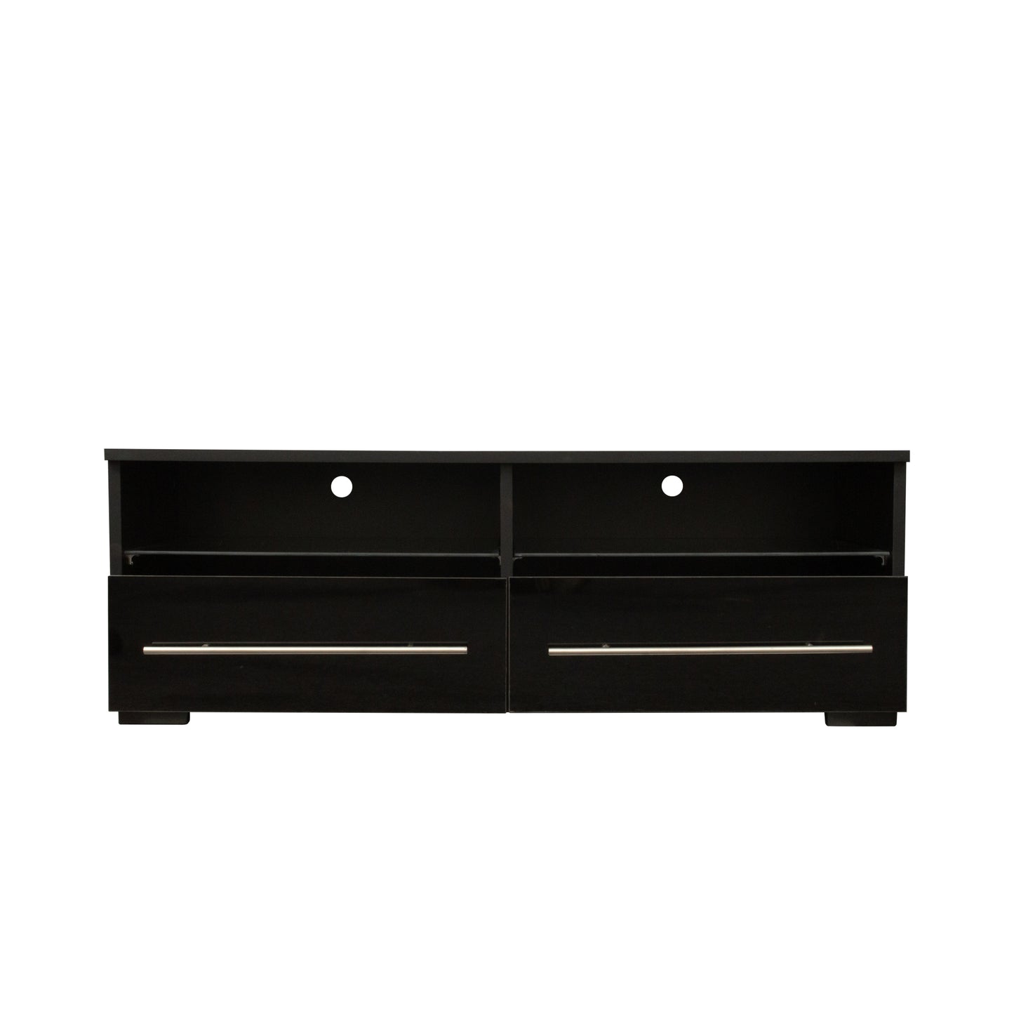 SESSLIFE LED TV Stand for UP 43 Inch TVs, Wooden Entertainment Center Combination TV Cabinet with 2 Storage Drawers, TV Console Stand Bookcase for Living Room Office
