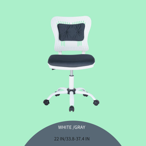 SESSLIFE Orange Office Chair, Ergonomic Home Office Desk Chair, Fabric Office Chair with Adjustable Height, Swivel Computer Chair Lumbar Support High Back Chair for Adults Students