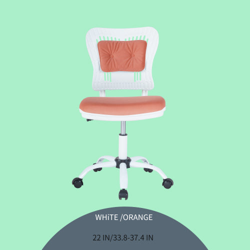 SESSLIFE Orange Office Chair, Ergonomic Home Office Desk Chair, Fabric Office Chair with Adjustable Height, Swivel Computer Chair Lumbar Support High Back Chair for Adults Students